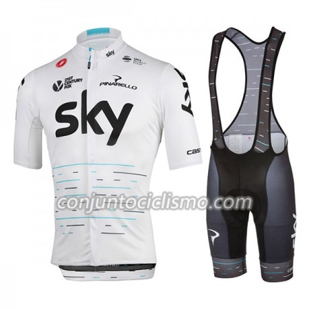 Conjunto Maillot + Culotte Corto con tirantes 2017 Team Sky Mujer N003